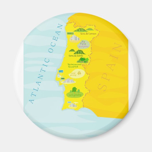 ポルトガルの地図 マグネット (正面)