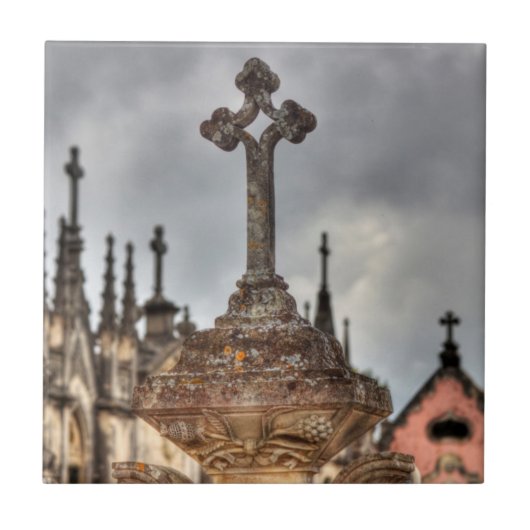 ポルトガルの墓地クロスクローズアップ タイル (正面)