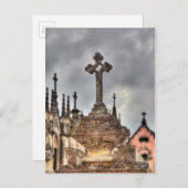 ポルトガルの墓地クロスクローズアップ ポストカード (正面/裏面)