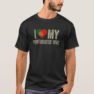 ポルトガルの妻ポルトガル国旗Husbが大好おもしろいき Tシャツ