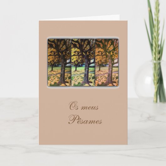 ポルトガルの悔やみや弔慰カードかcondolencias: 秋の木 カード (正面)