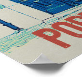 ポルトガルの扉とタイルイラストレーションポルトガル ポスター (角)