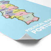 ポルトガルの政治地図ツートーンコーヒーマグ ポスター (角)