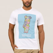 ポルトガルの政治地図 Tシャツ (正面)