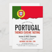 ポルトガルの料理|のパーティーの旗の白い招待 招待状 (正面/裏面)