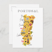 ポルトガルの旅行地図 ポストカード (正面/裏面)