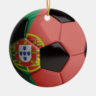 ポルトガルの旗のサッカーボール セラミックオーナメント