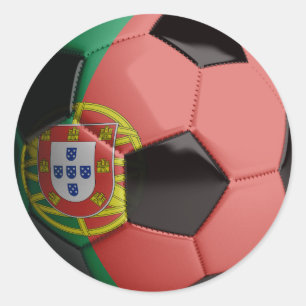 ポルトガルの旗のサッカーボール ラウンドシール