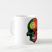 ポルトガルの旗のスカル コーヒーマグカップ (正面左)