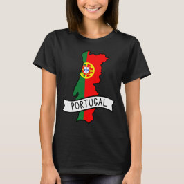 ポルトガルの旗地図 愛国心 ポルトガル人の誇り 世界 Tシャツ