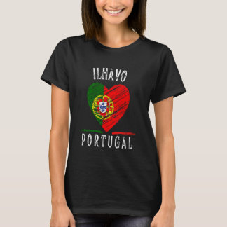 ポルトガルの旗 ハート イルハヴォ市 Tシャツ