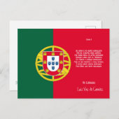 ポルトガルの日の休暇に向けたポルトガル国旗 ポストカード (正面/裏面)