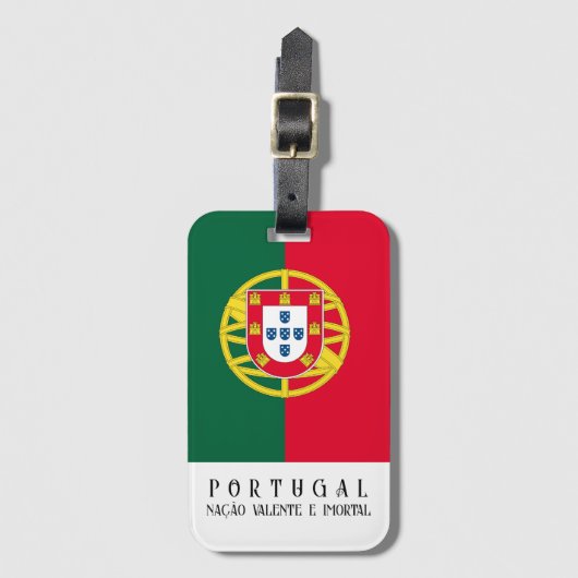 ポルトガルの日の休暇に向けたポルトガル国旗 ラゲッジタグ (正面縦)