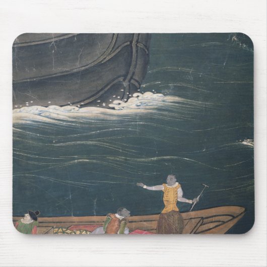 ポルトガルの日本の小さい貨物の到着 マウスパッド (正面)