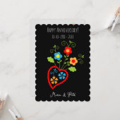 ポルトガルの民俗的な美しい結婚記念日 カード (正面/裏面インサイチュ)