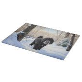 ポルトガルの水犬が雪のクリスマスを過ごした カッティングボード (角)