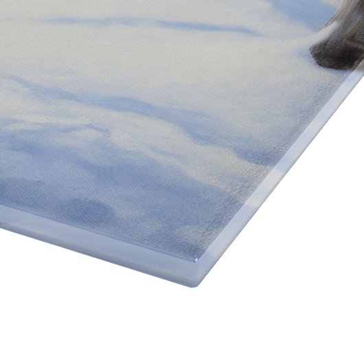 ポルトガルの水犬が雪のクリスマスを過ごした カッティングボード (角)