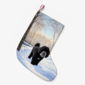 ポルトガルの水犬が雪のクリスマスを過ごした スモールクリスマスストッキング (正面 (吊り時))