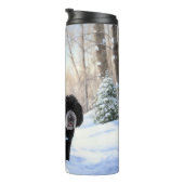 ポルトガルの水犬が雪のクリスマスを過ごした タンブラー (回転右)