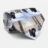 ポルトガルの水犬が雪のクリスマスを過ごした ネクタイ (ロール)