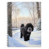 ポルトガルの水犬が雪のクリスマスを過ごした ノートブック (正面)