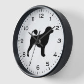 ポルトガルの水犬のシルエット 壁時計 (傾斜)