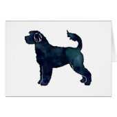 ポルトガルの水犬の水色シルエットカード (正面横)