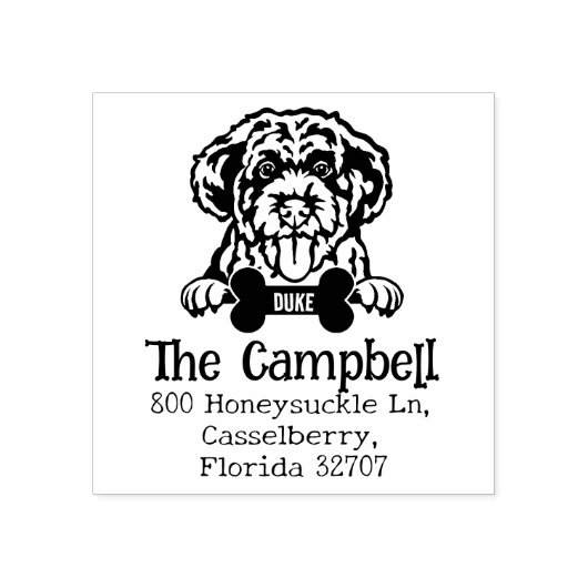 ポルトガルの水犬カスタム差出人住所、 ラバースタンプ (インプリント)