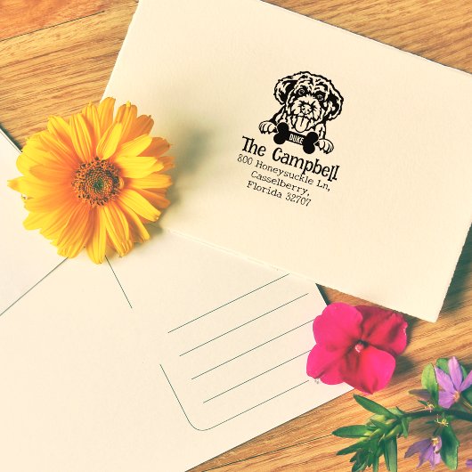 ポルトガルの水犬カスタム差出人住所、 ラバースタンプ