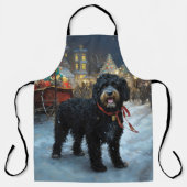 ポルトガルの水犬クリスマスフェスティバルシーズン エプロン (正面)