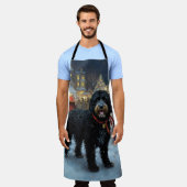 ポルトガルの水犬クリスマスフェスティバルシーズン エプロン (着用した状態)