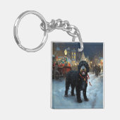 ポルトガルの水犬クリスマスフェスティバルシーズン キーホルダー (正面左)