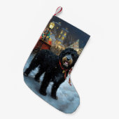 ポルトガルの水犬クリスマスフェスティバルシーズン スモールクリスマスストッキング (正面 (吊り時))