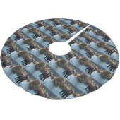 ポルトガルの水犬クリスマスフェスティバルシーズン ブラッシュドポリエステルツリースカート (アングル)