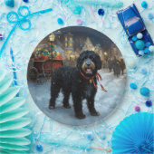 ポルトガルの水犬クリスマスフェスティバルシーズン ペーパープレート