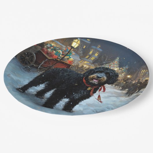 ポルトガルの水犬クリスマスフェスティバルシーズン ペーパープレート