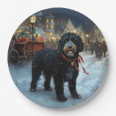 ポルトガルの水犬クリスマスフェスティバルシーズン ペーパープレート (正面)