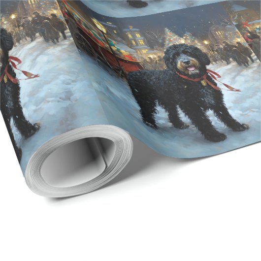 ポルトガルの水犬クリスマスフェスティバルシーズン ラッピングペーパー (ロールコーナー)