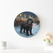 ポルトガルの水犬クリスマスフェスティバルシーズン ラージ壁時計 (ホーム)