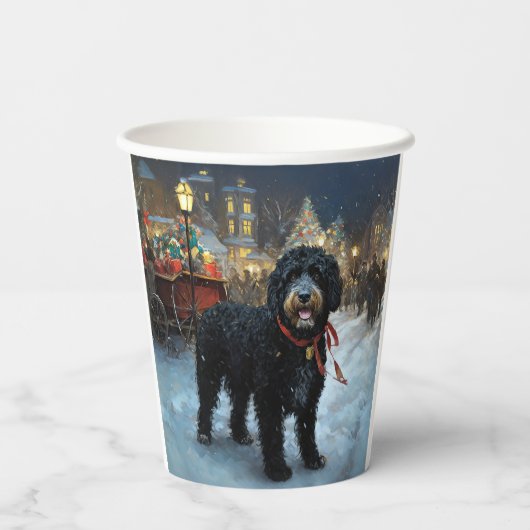 ポルトガルの水犬クリスマスフェスティバルシーズン 紙コップ (裏面)