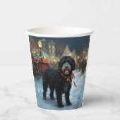 ポルトガルの水犬クリスマスフェスティバルシーズン 紙コップ (正面)