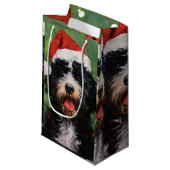 ポルトガルの水犬クリスマスブラシ絵画ズ スモールペーパーバッグ (正面アングル)