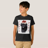 ポルトガルの水犬サンタポーズ Tシャツ (正面フル)