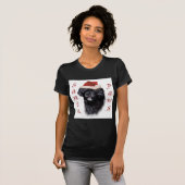 ポルトガルの水犬サンタポーズ Tシャツ (正面フル)