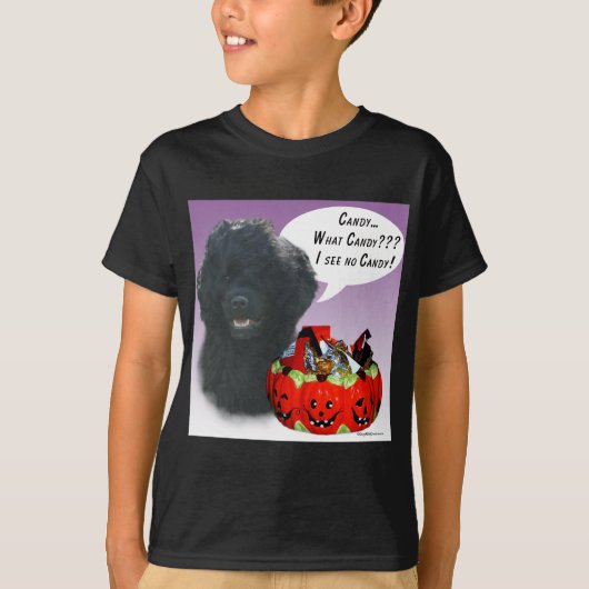 ポルトガルの水犬ハロウィンキャンディ Tシャツ (正面)