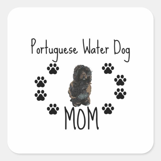 ポルトガルの水犬母 スクエアシール (正面)