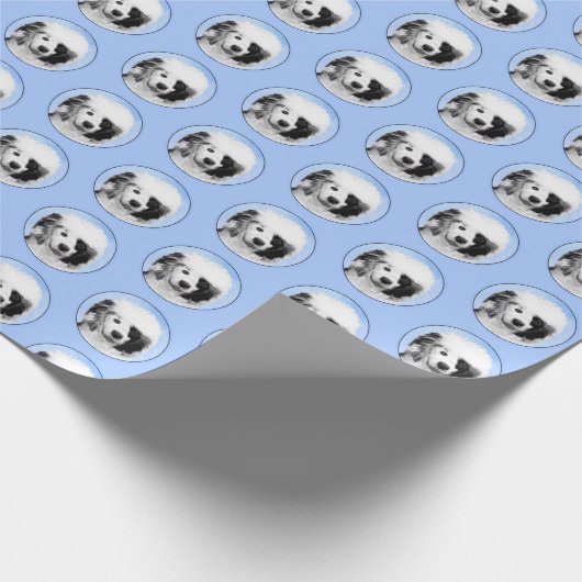 ポルトガルの水犬絵画ズ-オリジナルの犬芸術 ラッピングペーパー (角)