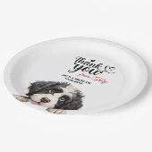 ポルトガルの水結婚犬に感謝 ペーパープレート (アングル)