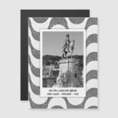 ポルトガルの波の石畳の写真フレーム (正面/裏面)