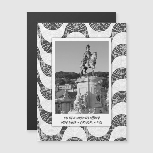 ポルトガルの波の石畳の写真フレーム (正面/裏面)